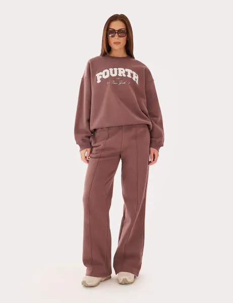 4th & Reckless Pure Cotton High Waisted Wide Leg Joggers