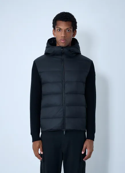 Quilted Knit Hooded Cardigan