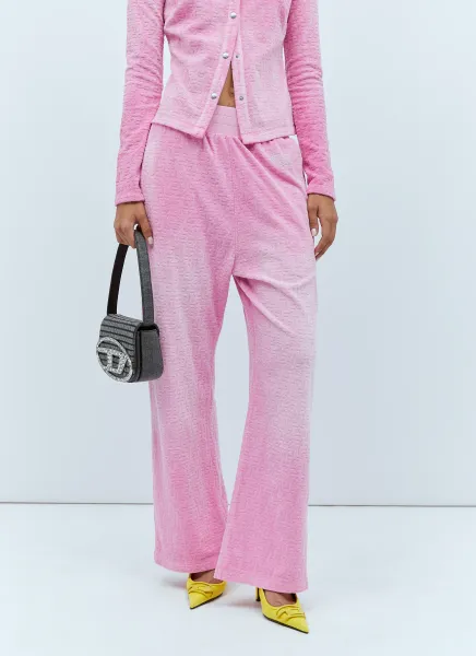 Logo Embossed Velvet Track Pants