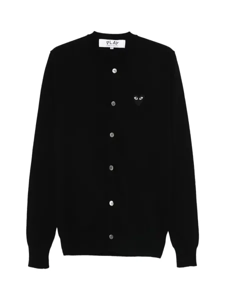 Round-Neck One Heart Cardigan Black