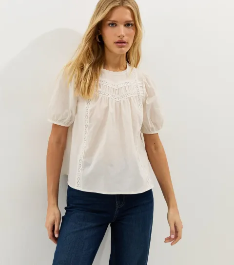 Women's White Trimmed Blouse