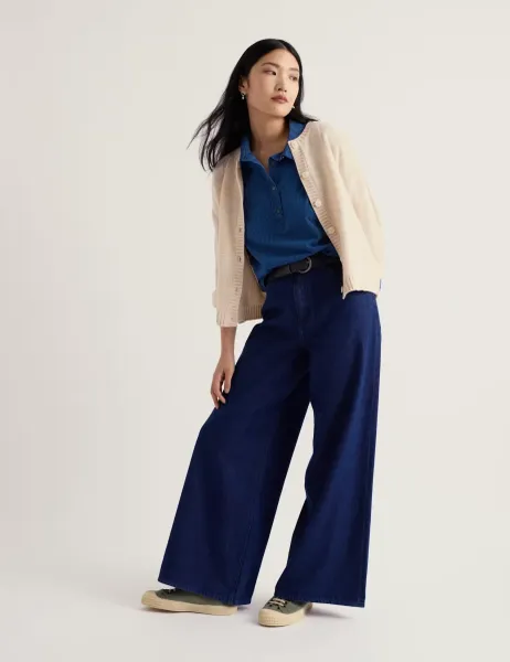 Seasalt Cornwall Merino Wool Rich Button Front Relaxed Cardigan Natural