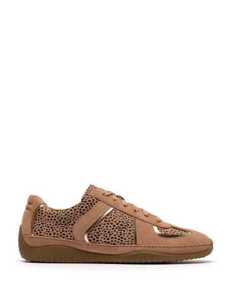 Clarks Meridor Lo Animal Print Trainers Brown Mix