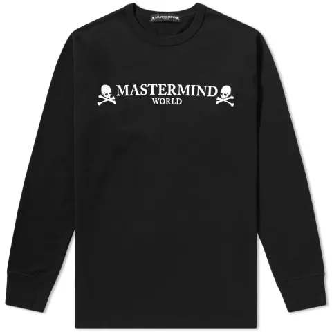 Long Sleeve Grosgrain Tape Skull Logo Tee