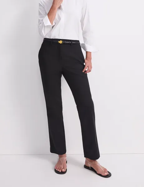 Sportscraft Cotton Rich Tailored Straight Leg Trousers Black