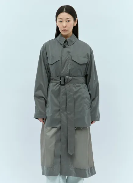 Unfinished Muli-Pocket Trench Coat