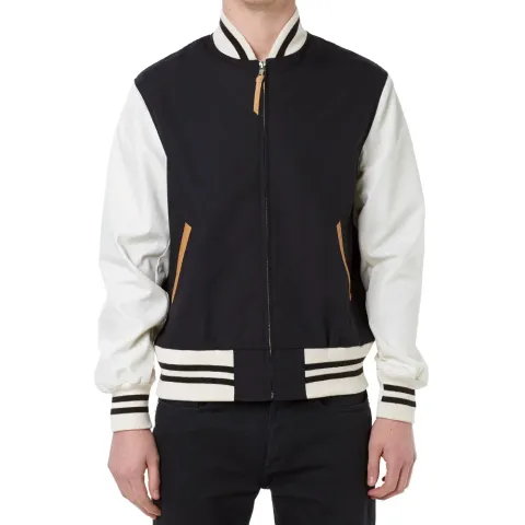 Poplin Dupont Zipped Varsity Jacket