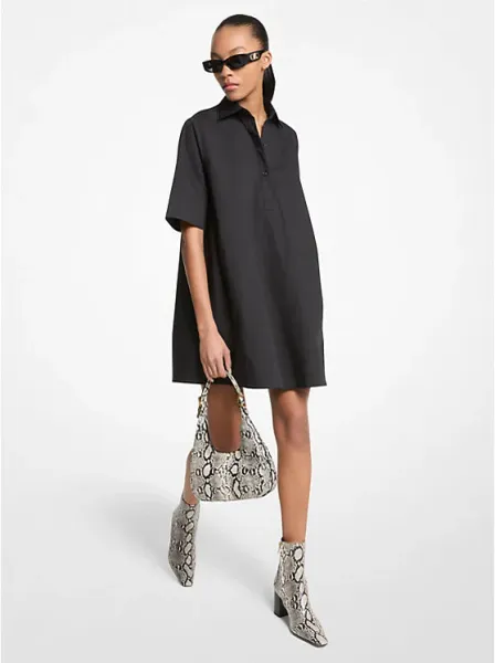 Stretch Cotton Poplin Shirtdress