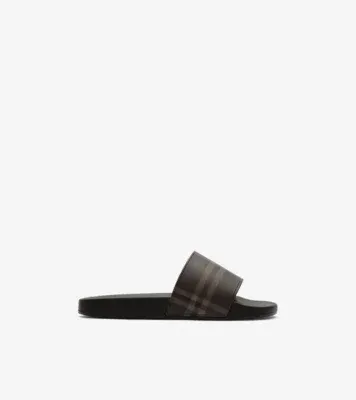 Check Slides in Dark brown