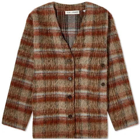 Oversized Check Cardigan
