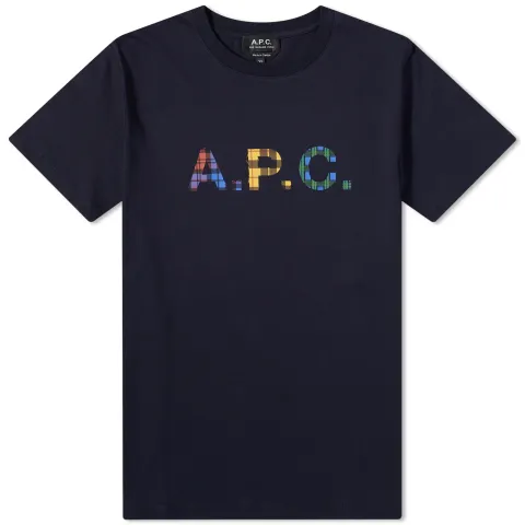 A.P.C. Derek Tartan Logo T-Shirt