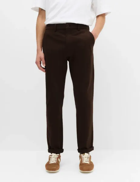 Marks & Spencer The Ultimate Slim Fit Twill Chinos Rich Brown