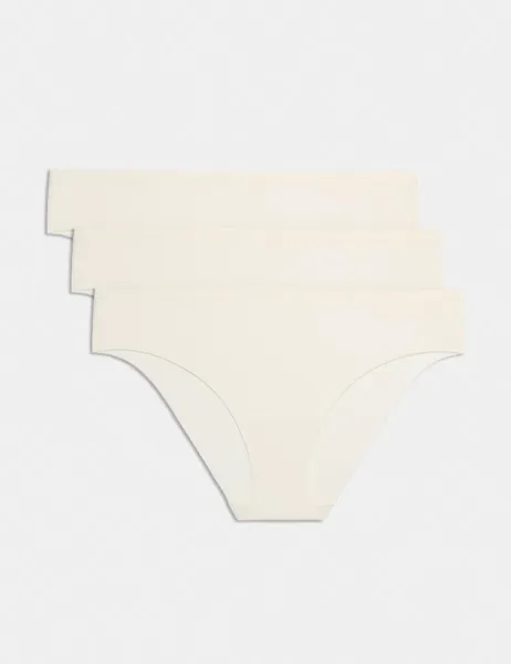 Body by M&S 3 pack Body Invisibles No VPL Brazilian Knickers Ivory