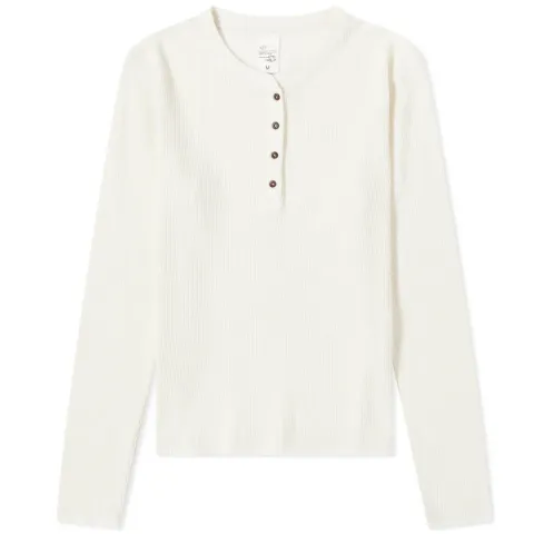 Nudie Long Sleeve Mira Henley Waffle T-Shirt