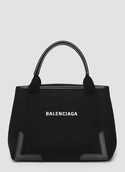 Navy S Cabas Tote Bag
