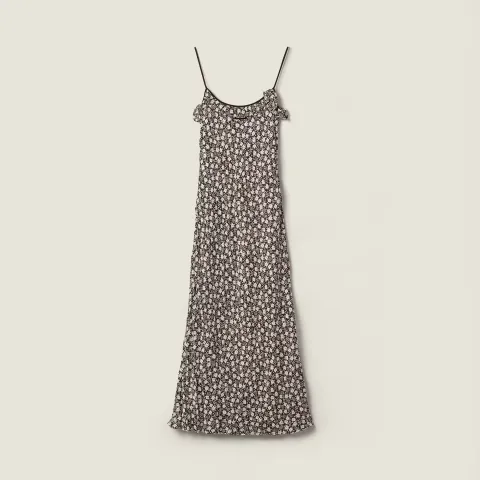 Long crepe de chine dress