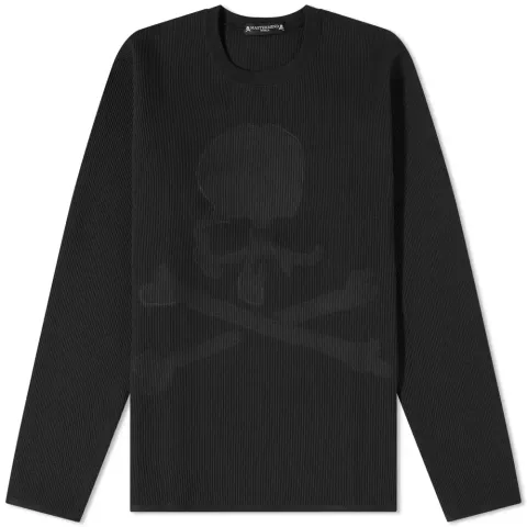 Long Sleeve Embossed Skull Thermal T-Shirt