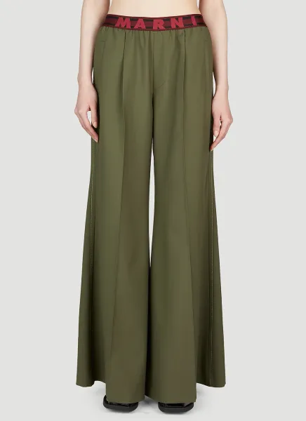 Flared Wool Pants