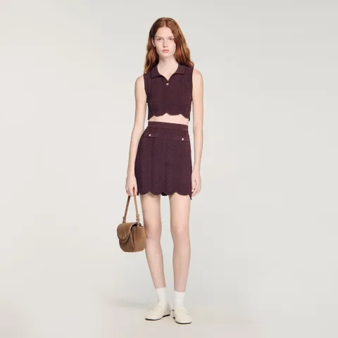 Short fancy knit skirt