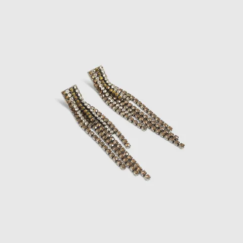 River Island Metal Multi Crystal Drop Earrings
