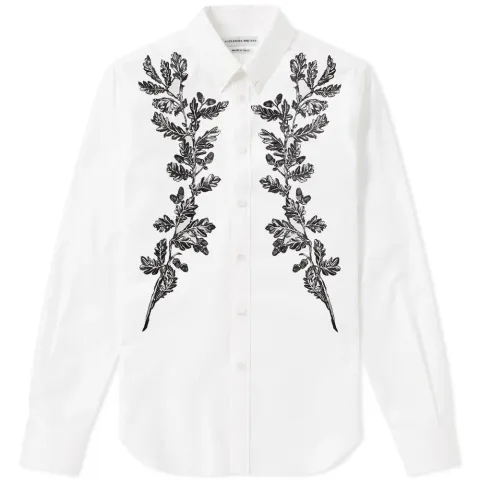 Flower Embroidered Regular Fit Shirt