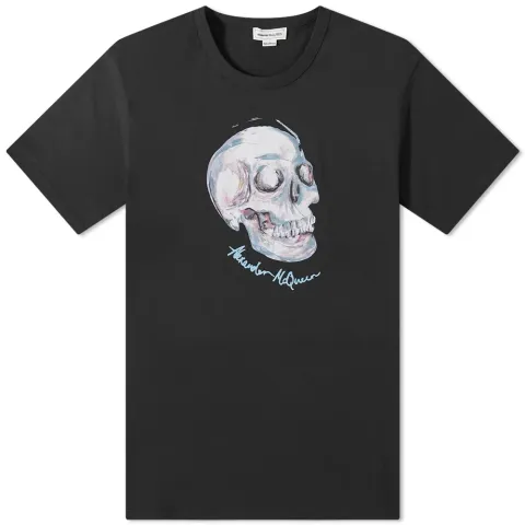 Skull Print Logo Oversized T-Shirt