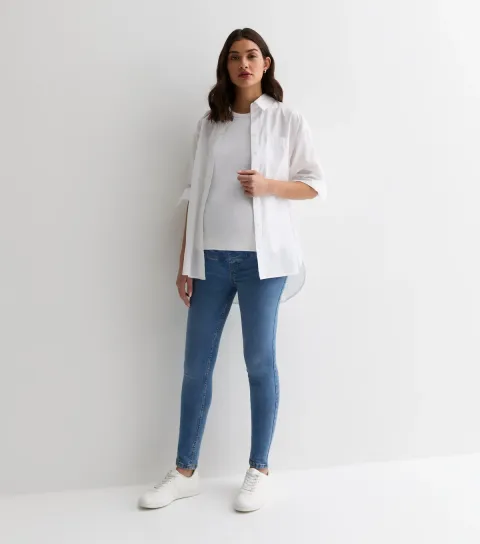 Women's Maternity Blue Over Bump Lift & Shape Jenna Jeans