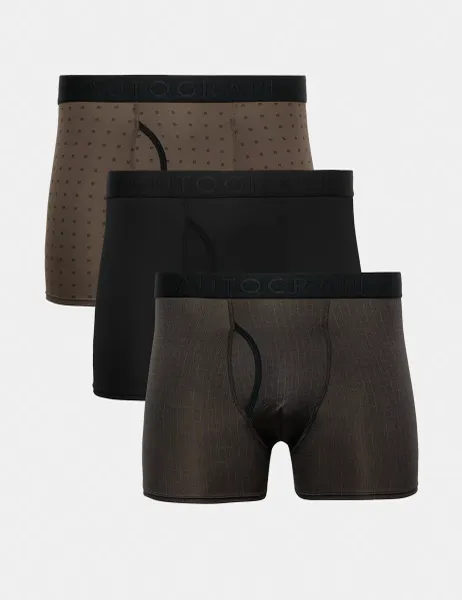 Autograph 3pk Microskin Printed Stretch Trunks Black Mix