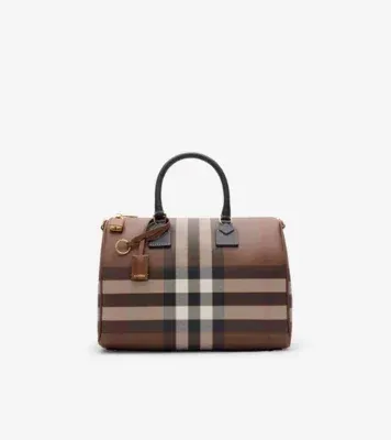 Medium Check Bowling Bag in Dark birch brown