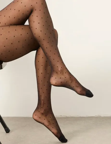 FatFace Sheer Spot Print Tights