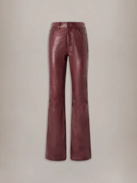 WOMEN - WOMEN'S VINTAGE CUT LEATHER PANT - Brick