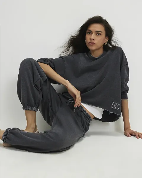 River Island Cotton Blend Burnout Sweatshirt