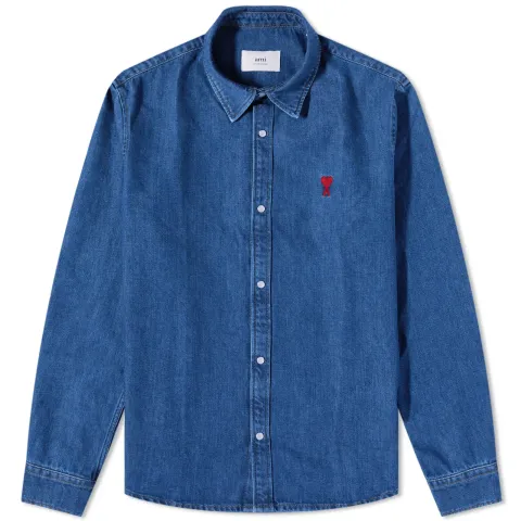 AMI Small A Heart Denim Shirt