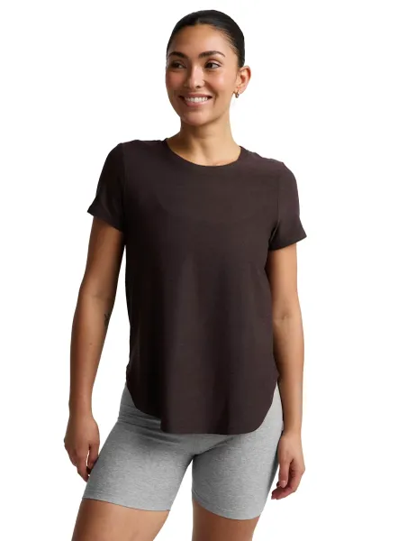 Beyond Yoga Featherweight On The Down Low Relaxed Top Dark Brown