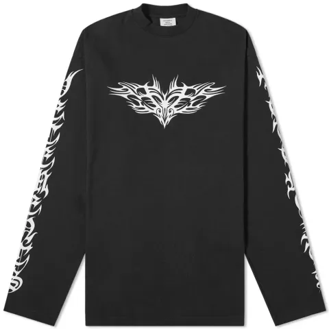 Long Sleeve Gothic Logo Oversized T-Shirt