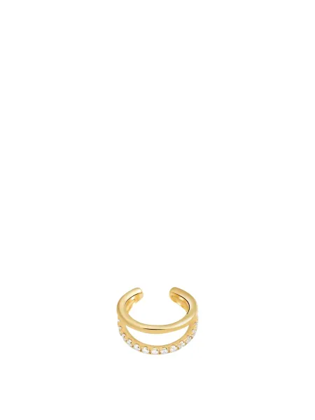 Astrid & Miyu Illusion Crystal Ear Cuff 18kt Gold