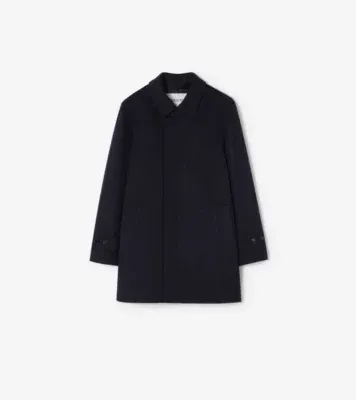 Mid-length Cashmere Car Coat in Navy