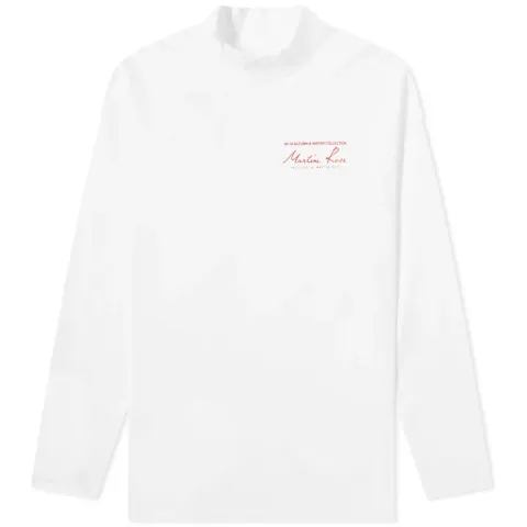 Long Sleeve Mock Neck Logo T-Shirt