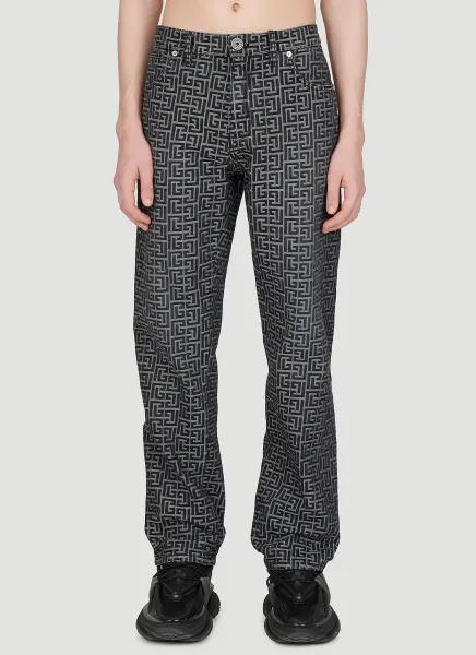 Jacquard Monogram Denim Jeans