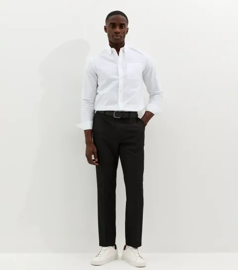 Men's Black Straight Leg Smart Trousers