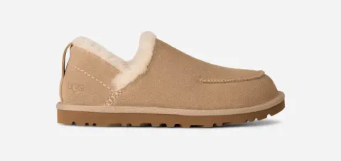 Loria Pull On Slipper, Suede/Wool