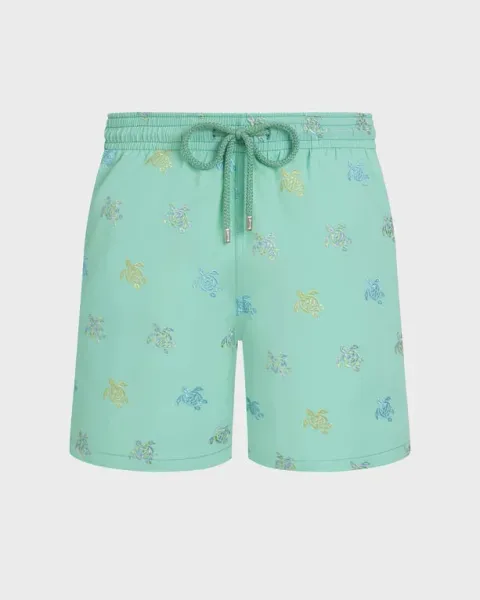 Vilebrequin Men Embroidered Swim Shorts Micro Tortues Diagonales