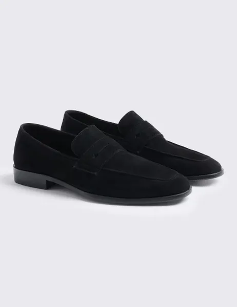 Moss Suede Loafers Black