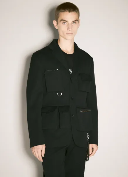 Multi-Pocket Wool Jacket
