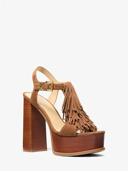 Indra Fringed Suede Platform Sandal