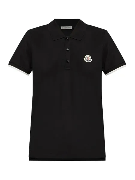 Women Embroidered Logo Polo Shirt Black