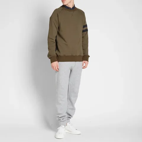 Distressed Grosgrain Crew Sweat