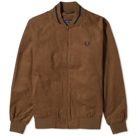 Waffle Cord Tennis Bomber Jacket