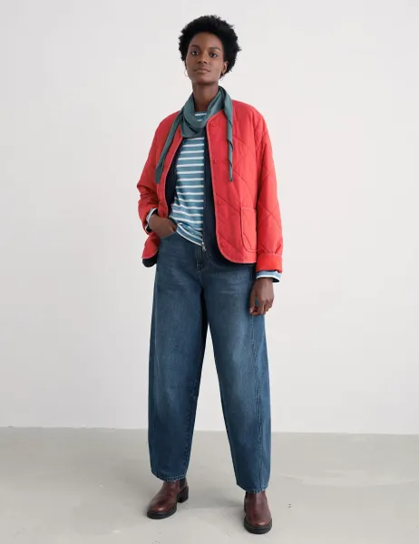 Seasalt Cornwall Cotton Striped Top Blue Mix