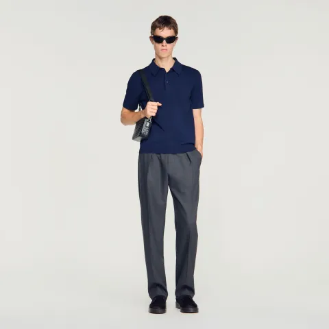 Cotton and silk polo shirt